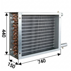 Теплообменник канальный Sanlex 700х400/2R - kalorifer-rf.ru 